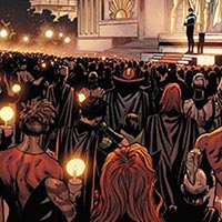Justice League Mourners. Image © DC Comics
