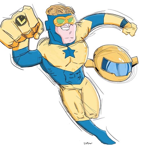 Booster Gold and Skeets by J.A.Parker 