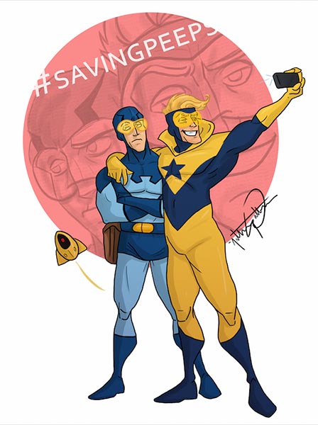 Blue Beetle and Booster Gold Animated by AnthonyWall