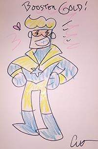 Art Baltazar draws Booster Gold for The Blot Says