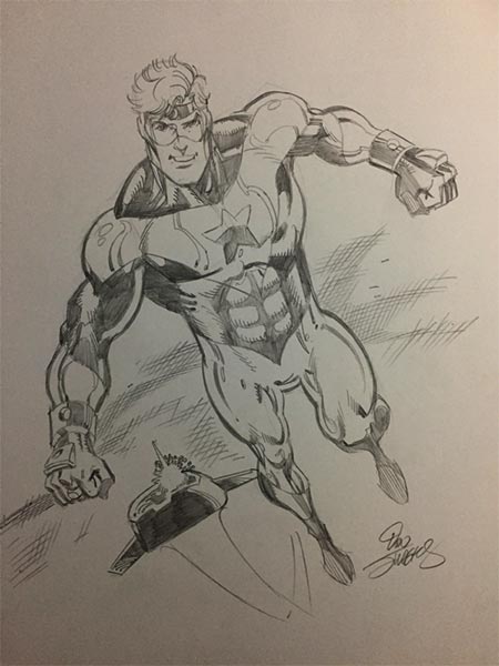 Booster Gold by Dan Jurgens commissioned by Martin Taing