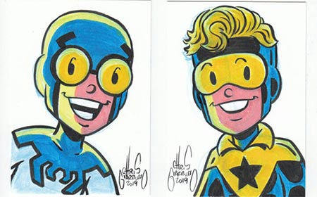 Blue Beetle and Booster Gold by Chris Giarrusso
