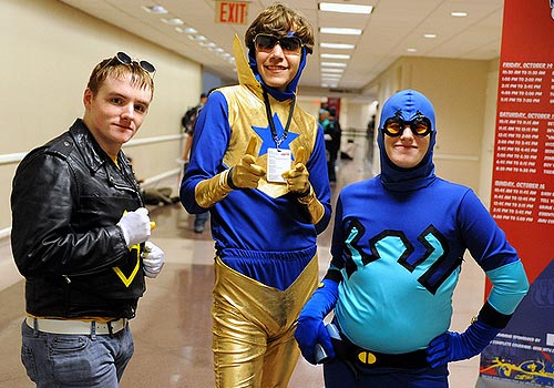 Guy Gardner, Bosoter Gold, Blue Beetle at New York Comic Con 2011 by Kendall Whitehouse