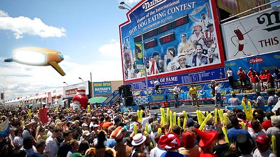 Booster Gold at the 2009 Nathan's Hot Dog Eating Contest