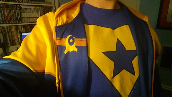 Booster Gold hoodie by Coyote Pop Clothing, now with more Skeets!
