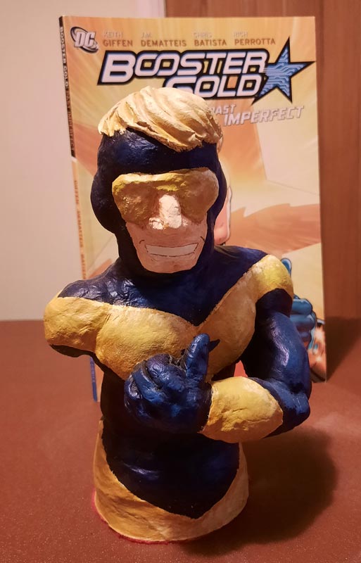 Ian's Booster Gold sculpture