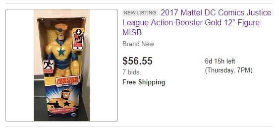 2017 Mattel DC Comics Justice League Action Booster Gold 12” Figure MISB