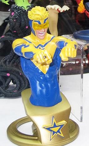 Booster Gold mini-bust at New York Comic Con 2012, photo by The Blot