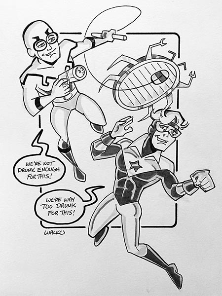 Blue and Gold convention sketch by Bill Walko