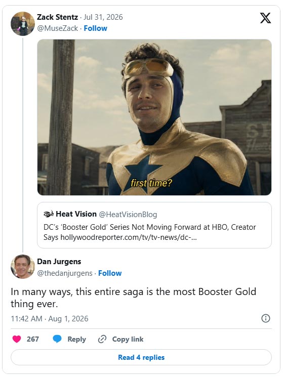 In many ways, this entire saga is the most Booster Gold thing ever. @thedanjurgens via X.com August 1, 2026 in response to @MuseZack