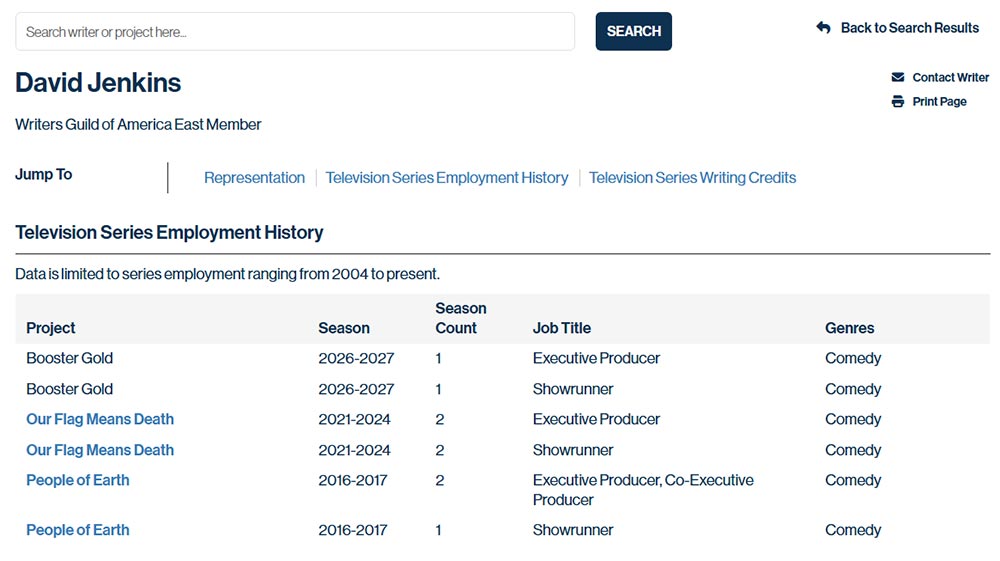 David Jenkins, Writers Guild of America East Member via https://directories.wga.org/member/davidjenkins/